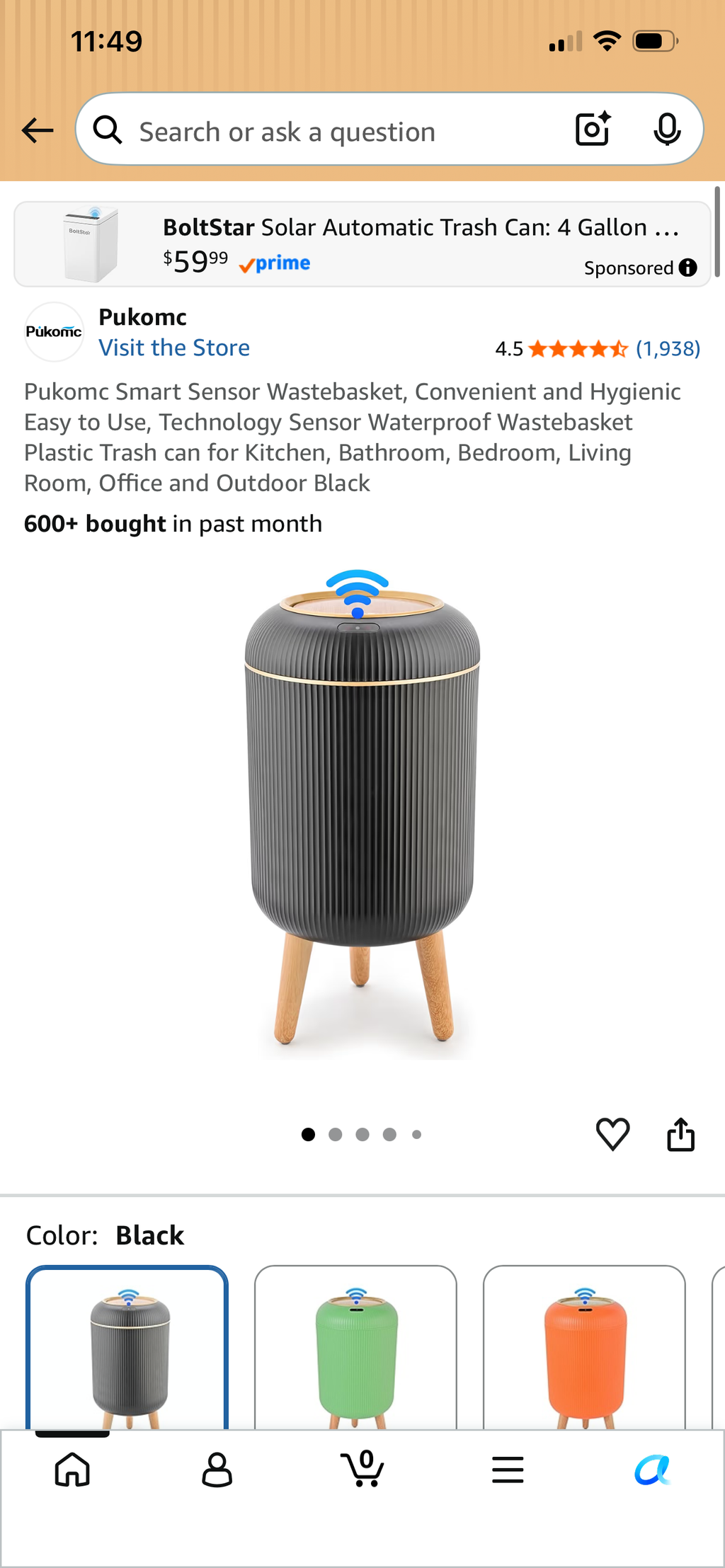 Smart Sensor Bathroom Trashcan