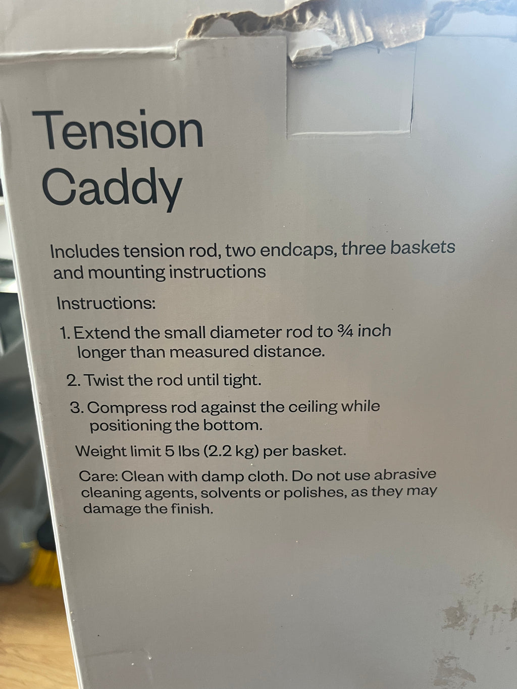 5ft to 9ft tension caddy
