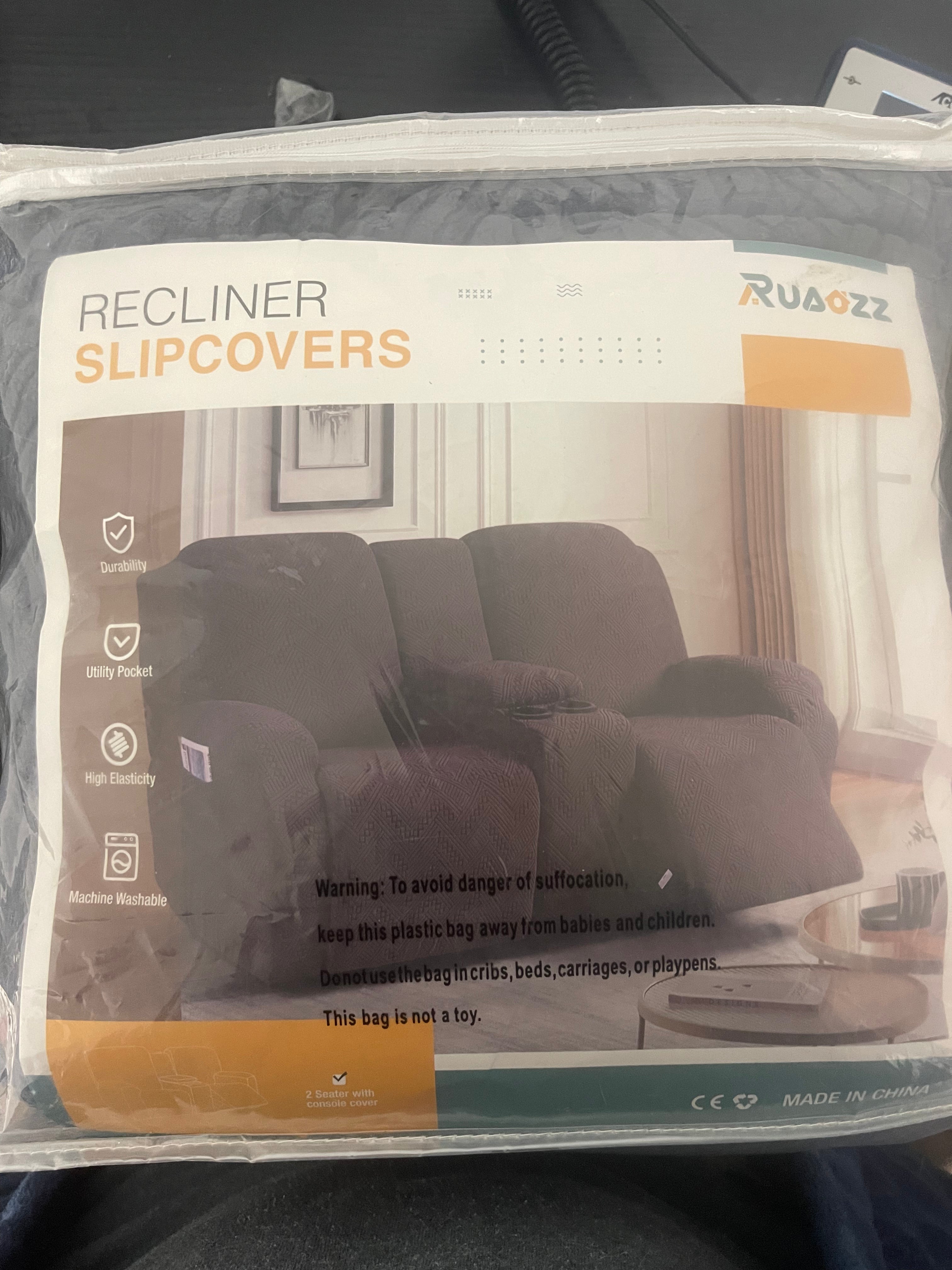 2 Seater with Console Recliner Cover